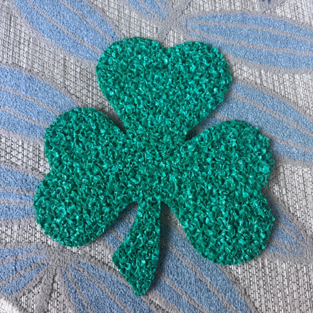 Vintage Shamrock Melted Plastic Popcorn St Patrick's Day Wall Hanging Decoration